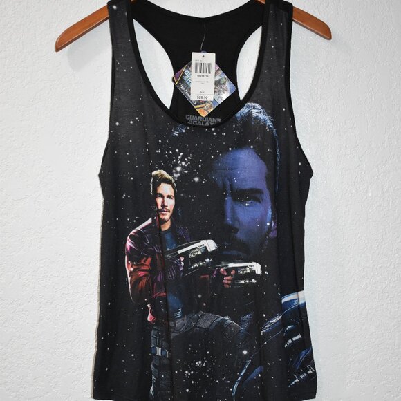 Marvel Guardians of the Galaxy Black Stretch Tank Top Peter Quill New Hot Topic - Picture 4 of 12